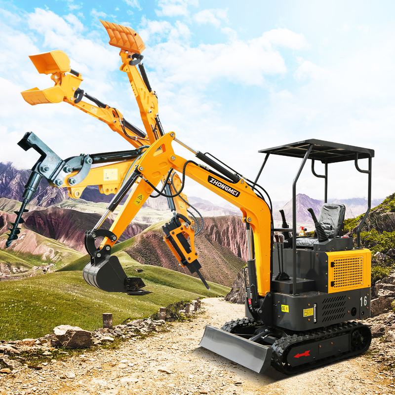 ZHONGMEI Minibaggerのクローラー1.2トンの小型excavadoraのEscavator Pelleの坑夫の小型掘削機